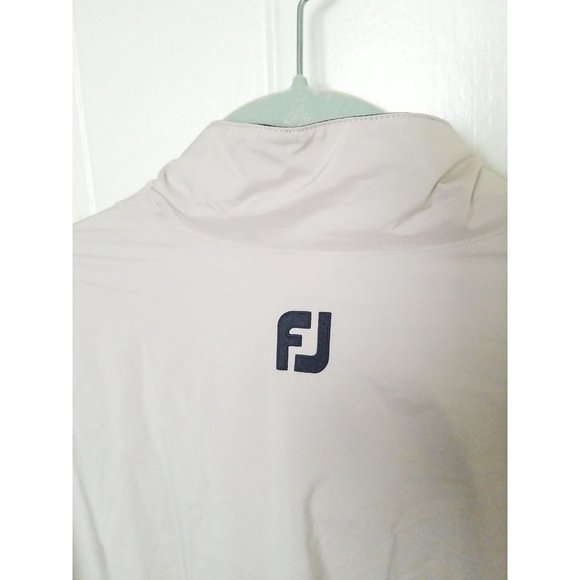 DRYJOYS By FOOTJOY Mens S/S FJ Logo Windbreaker Jacket M Beige Black - Picture 2 of 8